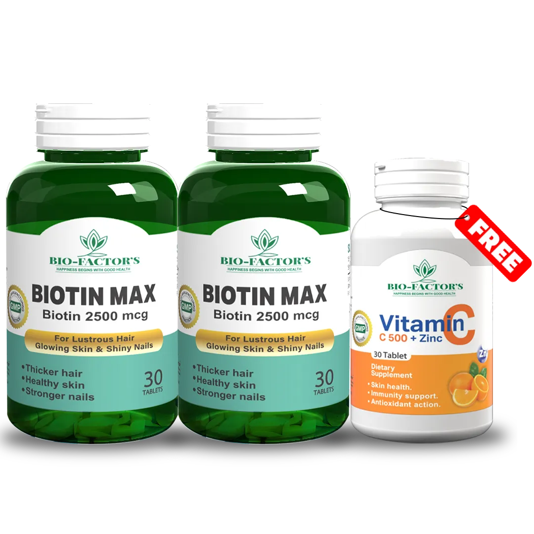 2 Biotin Max + 1 Vitamin C